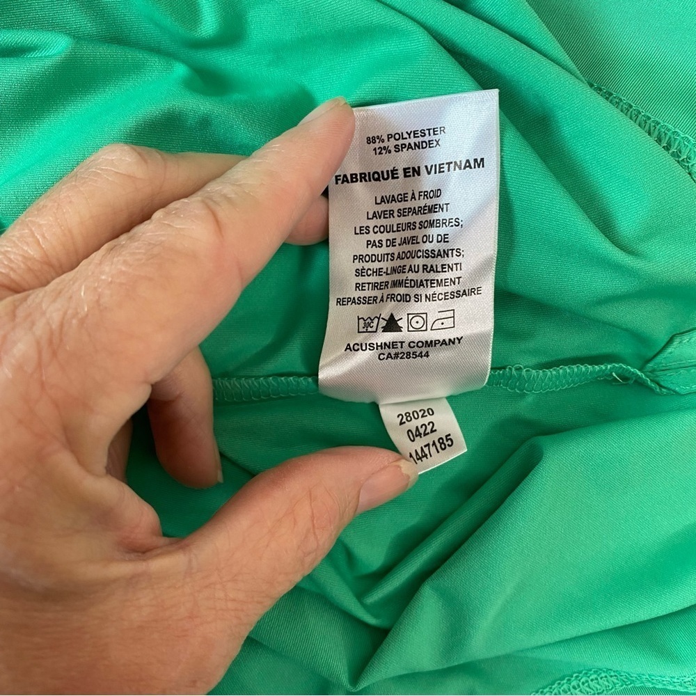Foot Joy Men's Spiral Trim Polo Golf Shirt ProDry Green Navy Carson Cup 2022 XL - Picture 9 of 9